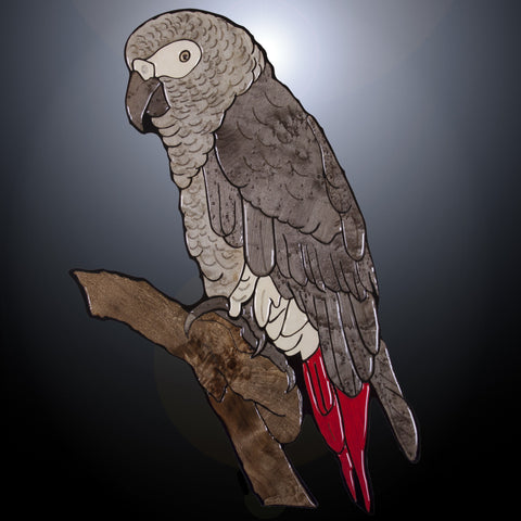 African Grey Exotic Wood Mosaic