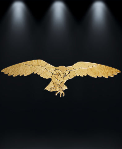 Barn Owl Exotic Wood Mosaic