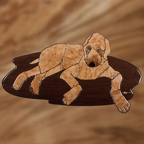 Goldendoodle Exotic Wood Mosaic