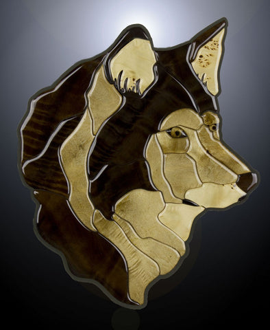 Wolf Exotic Wood Mosaic