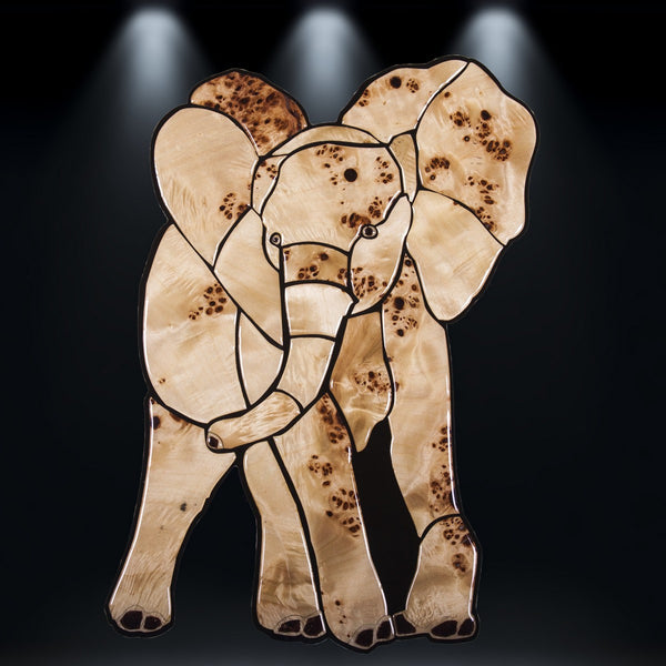 Elephant Exotic Wood Mosaic